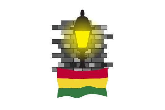 Bolivia Town Street Lamp Bricks Sticker & Magnet
