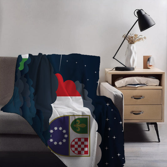 Bosnia Case and Herzegovina Federation of Night Clouds Blankets & Throws | Premium Soft Blankets | City Posters Plus
