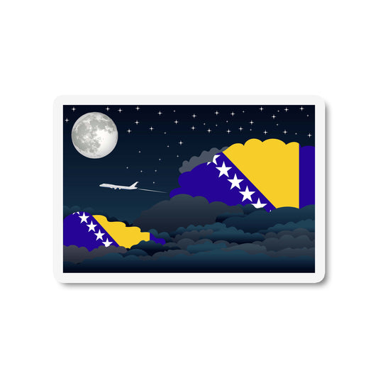Bosnia and Herzegovina, Federation of Airplane Night Clouds Sticker & Magnet
