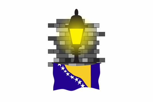 Bosnia and Herzegovina Town Street Lamp Bricks Sticker & Magnet