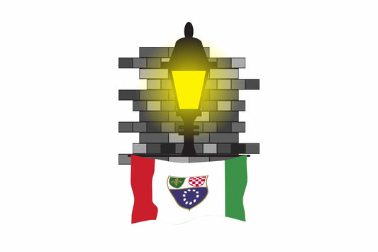 Bosnia and Herzegovina Federation of Town Street Lamp Bricks Sticker & Magnet