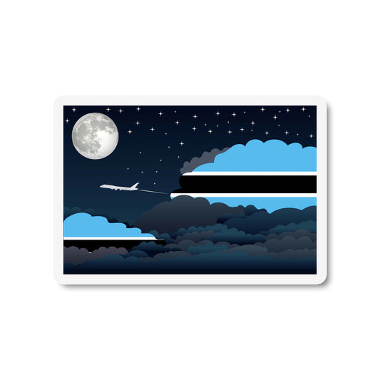 Botswana Airplane Night Clouds Sticker & Magnet