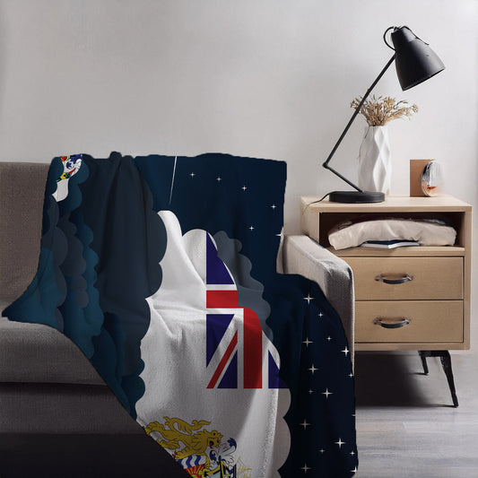 British Antarctic Territory Night Clouds Blankets & Throws | Premium Soft Blankets | City Posters Plus