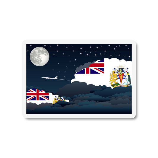 British Antarctic Territory Airplane Night Clouds Sticker & Magnet