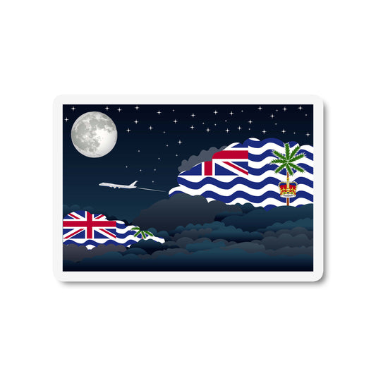 British Indian Ocean Territory Airplane Night Clouds Sticker & Magnet