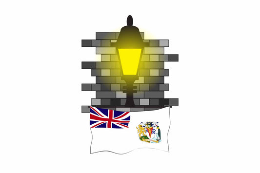 British Antarctic Territory Town Street Lamp Bricks Sticker & Magnet