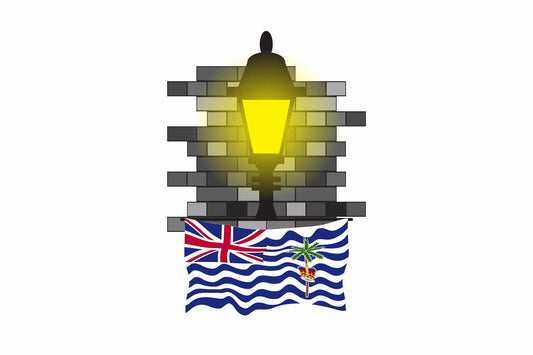 British Indian Ocean Territory Town Street Lamp Bricks Sticker & Magnet