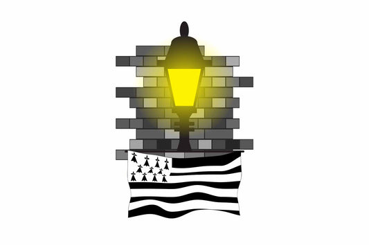 Brittany Town Street Lamp Bricks Sticker & Magnet