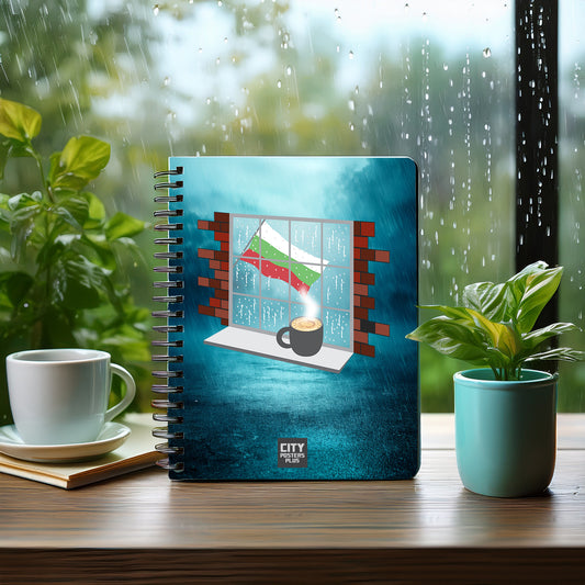 Bulgaria Coffee Rain Notebook