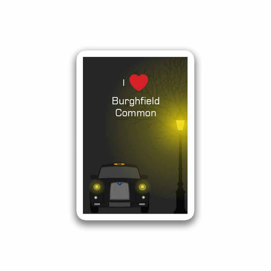 Burghfield Common United Kingdom Taxi Black Sticker & Magnet