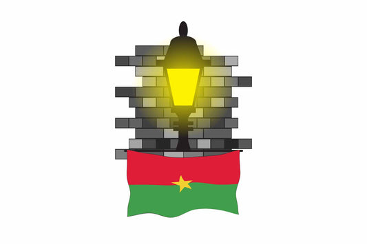 Burkina Faso Town Street Lamp Bricks Sticker & Magnet