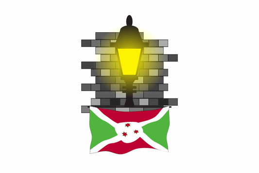 Burundi Town Street Lamp Bricks Sticker & Magnet