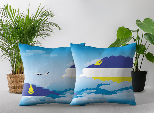 Buryatia World Airplane Day Clouds Square & Rectangle Pillow Cases | Aviation Decorative Pillow Covers