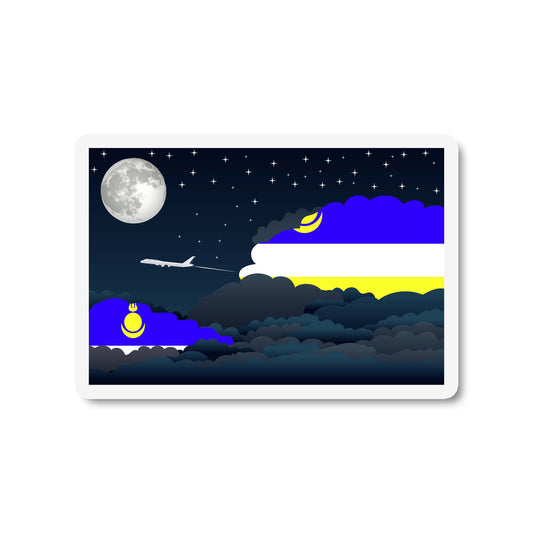 Buryatia Airplane Night Clouds Sticker & Magnet