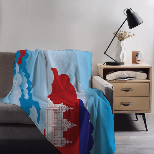 Cambodia Day Clouds Blankets & Throws | Soft Premium Blankets | City Posters Plus