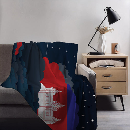 Cambodia Night Clouds Blankets & Throws | Premium Soft Blankets | City Posters Plus