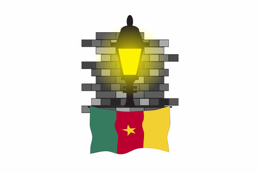 Cameroon Town Street Lamp Bricks Sticker & Magnet