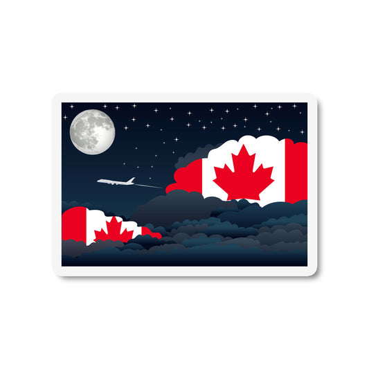 Canada Airplane Night Clouds Sticker & Magnet