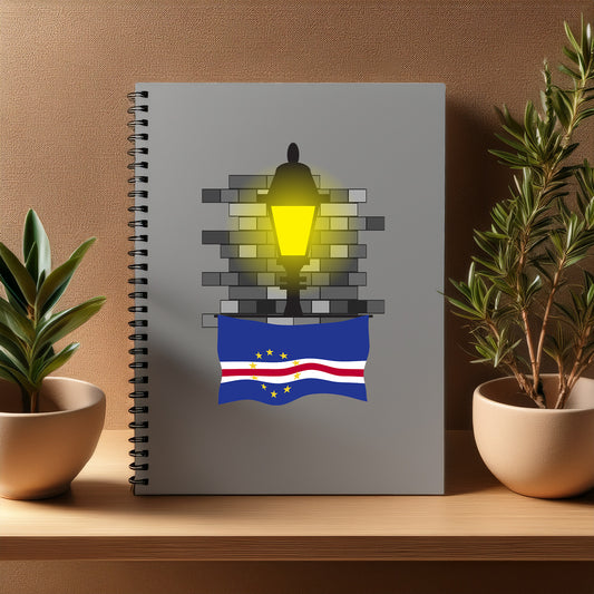 Cape Verde  Street Lamp Bricks Notebook
