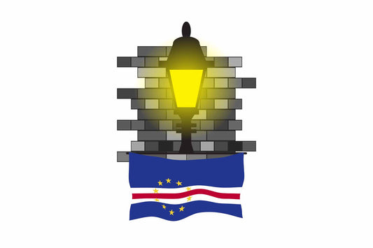 Cape Verde Town Street Lamp Bricks Sticker & Magnet