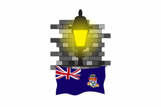 Cayman Islands Town Street Lamp Bricks Sticker & Magnet