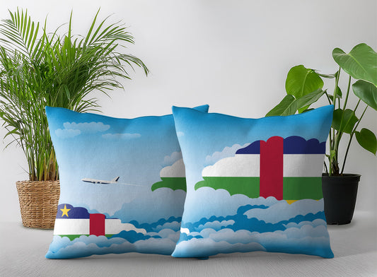 Central African Republic World Airplane Day Clouds Square & Rectangle Pillow Cases | Aviation Decorative Pillow Covers