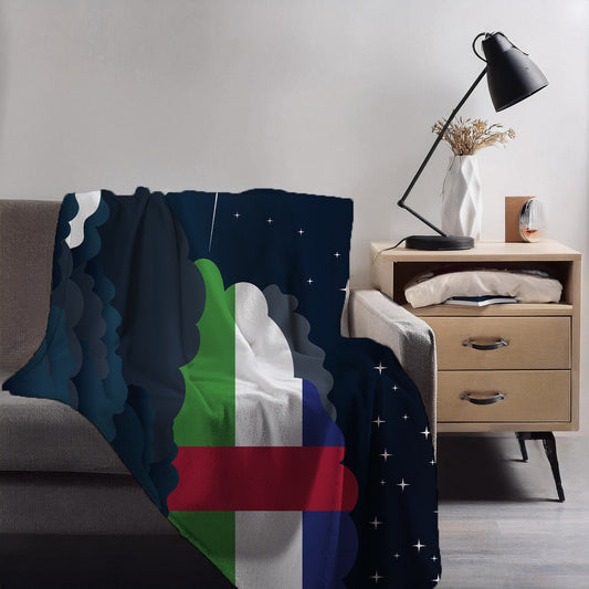 Central African Republic Night Clouds Blankets & Throws | Premium Soft Blankets | City Posters Plus