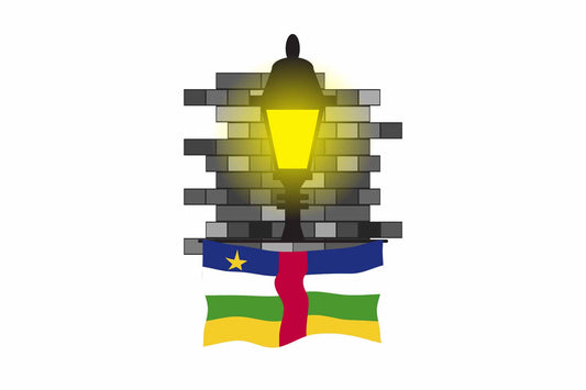 Central African Republic Town Street Lamp Bricks Sticker & Magnet