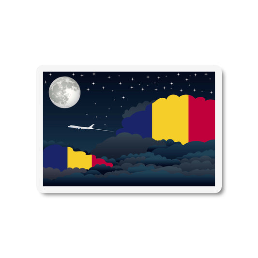 Chad Airplane Night Clouds Sticker & Magnet