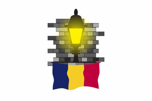 Chad Town Street Lamp Bricks Sticker & Magnet