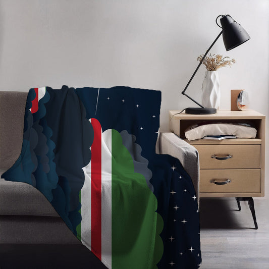 Chechen Republic of Ichkeria Night Clouds Blankets & Throws | Premium Soft Blankets | City Posters Plus