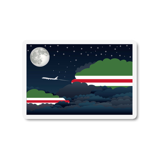 Chechen Republic of Ichkeria Airplane Night Clouds Sticker & Magnet