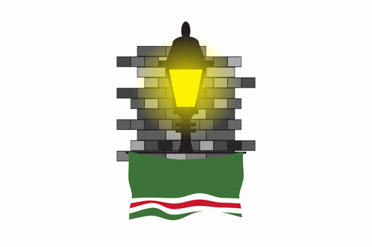 Chechen Republic of Ichkeria Town Street Lamp Bricks Sticker & Magnet