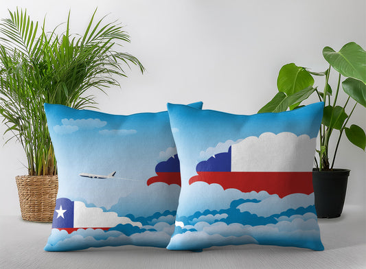 Chile World Airplane Day Clouds Square & Rectangle Pillow Cases | Aviation Decorative Pillow Covers