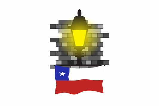 Chile Town Street Lamp Bricks Sticker & Magnet
