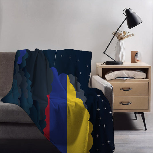 Colombia Night Clouds Blankets & Throws | Premium Soft Blankets | City Posters Plus