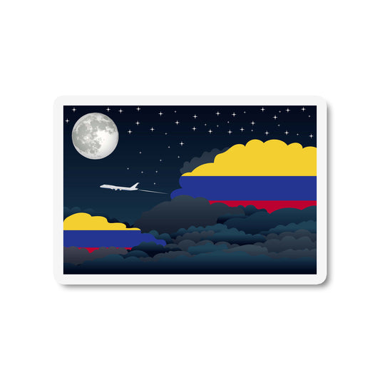 Colombia Airplane Night Clouds Sticker & Magnet