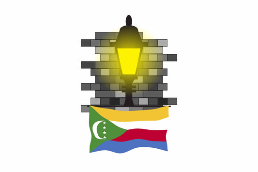 Comoros Town Street Lamp Bricks Sticker & Magnet