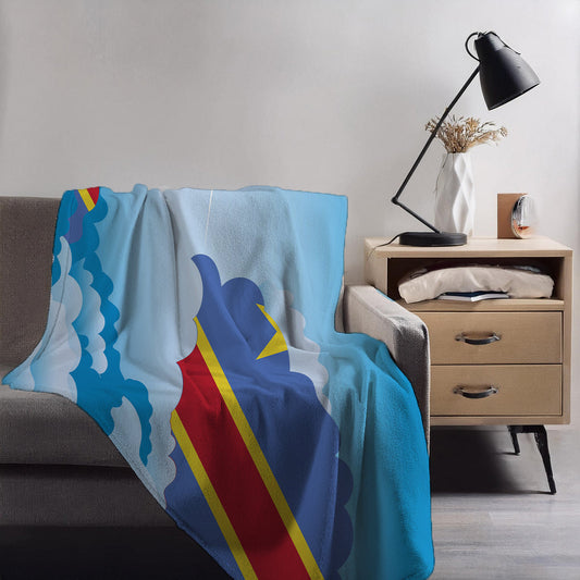Congo Democratic Republic of the Day Clouds Blankets & Throws | Soft Premium Blankets | City Posters Plus