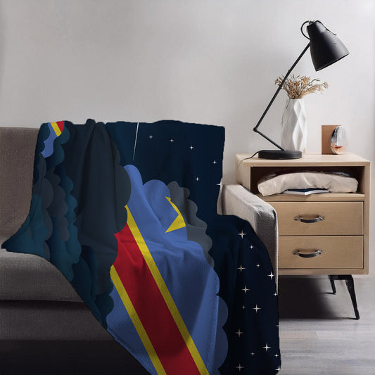 Congo Democratic Republic of the Night Clouds Blankets & Throws | Premium Soft Blankets | City Posters Plus