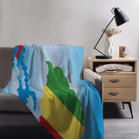 Congo Republic of the Day Clouds Blankets & Throws | Soft Premium Blankets | City Posters Plus