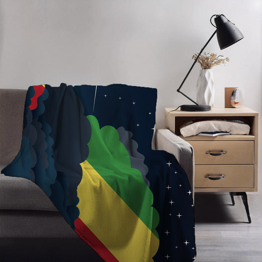 Congo Republic of the Night Clouds Blankets & Throws | Premium Soft Blankets | City Posters Plus
