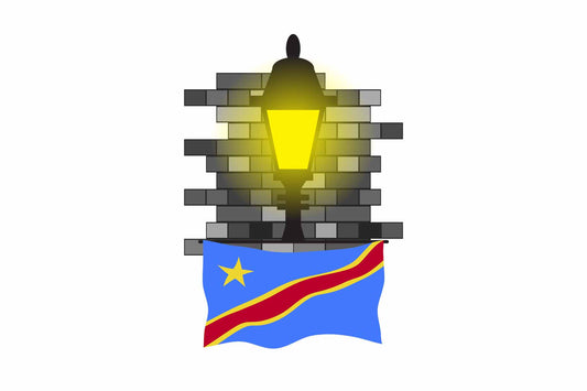 Congo Democratic Republic of the Town Street Lamp Bricks Sticker & Magnet