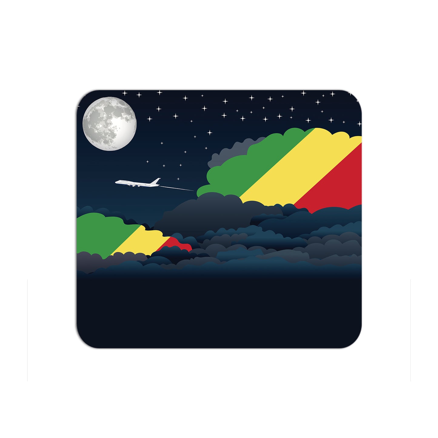 Congo Republic of the Airplane Airport Flight Night Clouds Mousepad 