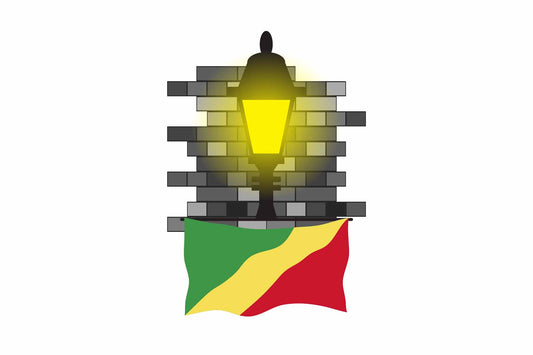 Congo Republic of the Town Street Lamp Bricks Sticker & Magnet