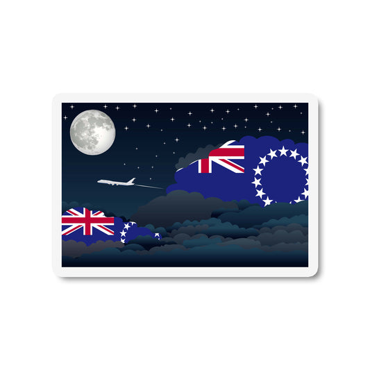 Cook Islands Airplane Night Clouds Sticker & Magnet