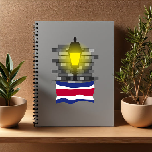 Costa Rica  Street Lamp Bricks Notebook