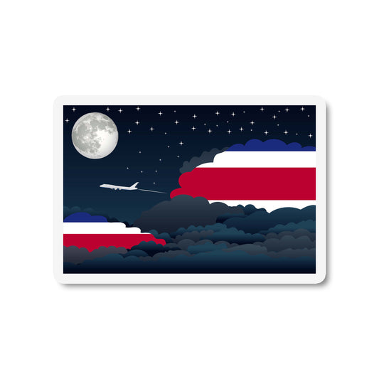 Costa Rica Airplane Night Clouds Sticker & Magnet