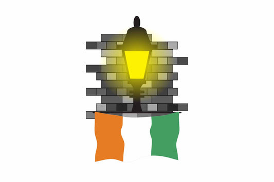 Cote DIvoire Town Street Lamp Bricks Sticker & Magnet