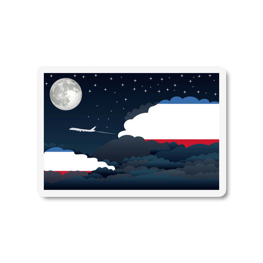Crimea Airplane Night Clouds Sticker & Magnet